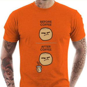 T-shirt geek homme - Coffee - Couleur Orange - Taille S