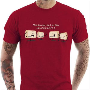 T-shirt geek homme - Ctrl C et Ctrl V - Couleur Rouge Tango - Taille S