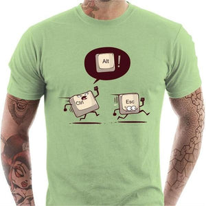 T-shirt geek homme - Ctrl and Escape - Couleur Tilleul - Taille S