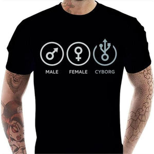 T-shirt geek homme - Cyborg - Couleur Noir - Taille S