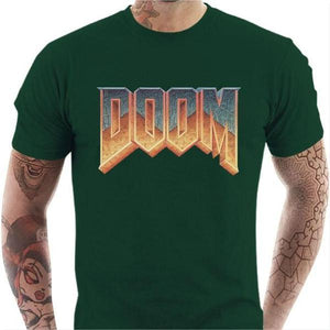 T-shirt geek homme - DOOM Old School - Couleur Vert Bouteille - Taille S