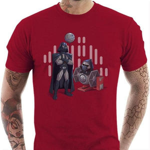 T-shirt geek homme - Dark Grandpa - Couleur Rouge Tango - Taille S