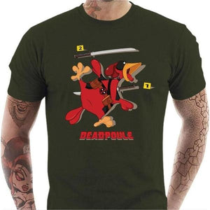 T-shirt geek homme - Deadpoule - Couleur Army - Taille S