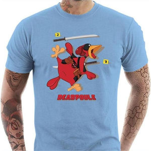 T-shirt geek homme - Deadpoule - Couleur Ciel - Taille S