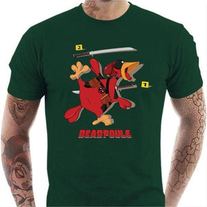 T-shirt geek homme - Deadpoule - Couleur Vert Bouteille - Taille S