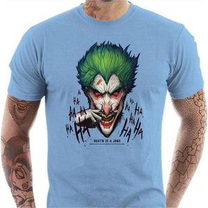 T-shirt geek homme - Death is a joke - Couleur Ciel - Taille S