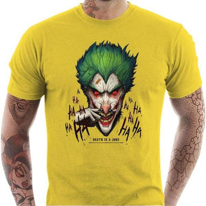 T-shirt geek homme - Death is a joke - Couleur Jaune - Taille S