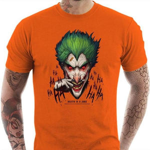 T-shirt geek homme - Death is a joke - Couleur Orange - Taille S