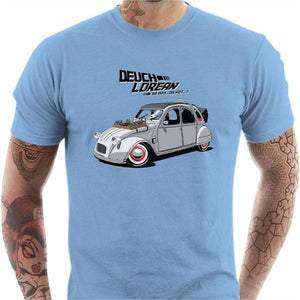 T-shirt geek homme - Deuch'Lorean - DeLorean - Couleur Ciel - Taille S