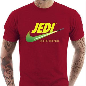 T-shirt geek homme - Do or do not - Couleur Rouge Tango - Taille S