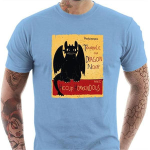 T-shirt geek homme - Dragons Krokmou - Couleur Ciel - Taille S