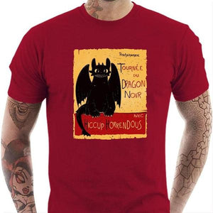 T-shirt geek homme - Dragons Krokmou - Couleur Rouge Tango - Taille S