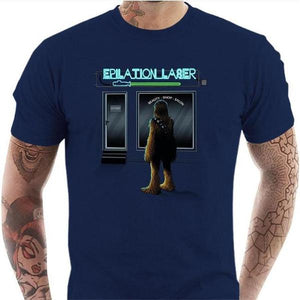 T-shirt geek homme - Epilation Laser - Couleur Bleu Nuit - Taille S