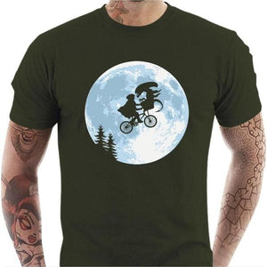 T-shirt geek homme - Erreur de casting - Alien et E.T - Couleur Army - Taille S