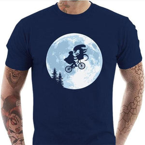 T-shirt geek homme - Erreur de casting - Alien et E.T - Couleur Bleu Nuit - Taille S