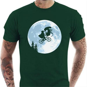 T-shirt geek homme - Erreur de casting - Alien et E.T - Couleur Vert Bouteille - Taille S