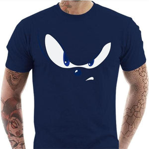 T-shirt geek homme - Eyes of the Sonic - Couleur Bleu Nuit - Taille S