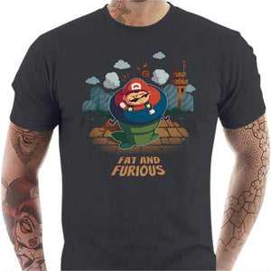 T-shirt geek homme - Fat and Furious - Couleur Gris Foncé - Taille S