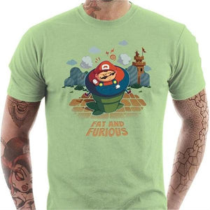 T-shirt geek homme - Fat and Furious - Couleur Tilleul - Taille S