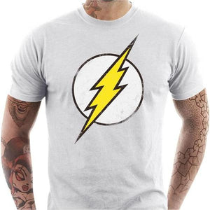 T-shirt geek homme - Flash - Couleur Blanc - Taille S