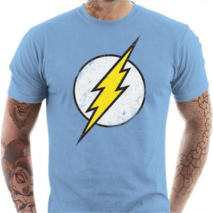 T-shirt geek homme - Flash - Couleur Ciel - Taille S