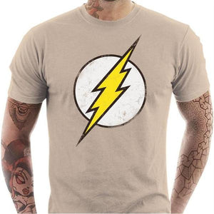 T-shirt geek homme - Flash - Couleur Sable - Taille S