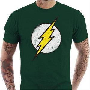 T-shirt geek homme - Flash - Couleur Vert Bouteille - Taille S