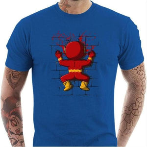 T-shirt geek homme - Flash Crash - Couleur Bleu Royal - Taille S