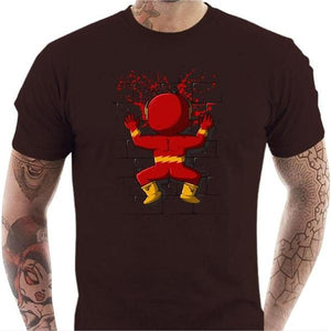 T-shirt geek homme - Flash Crash - Couleur Chocolat - Taille S