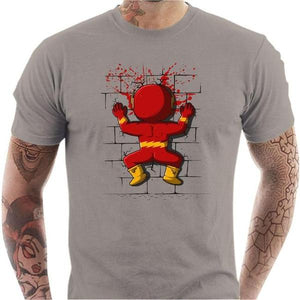 T-shirt geek homme - Flash Crash - Couleur Gris Clair - Taille S