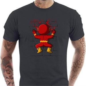 T-shirt geek homme - Flash Crash - Couleur Gris Foncé - Taille S