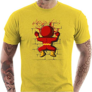 T-shirt geek homme - Flash Crash - Couleur Jaune - Taille S
