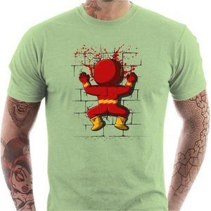 T-shirt geek homme - Flash Crash - Couleur Tilleul - Taille S