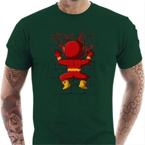 T-shirt geek homme - Flash Crash - Couleur Vert Bouteille - Taille S
