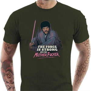 T-shirt geek homme - Force Fiction - Couleur Army - Taille S