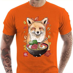 T-shirt geek homme - Fox Leaves and Ramen - Couleur Orange - Taille S