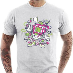 T-shirt geek homme - Game Boy Old School - Couleur Blanc - Taille S