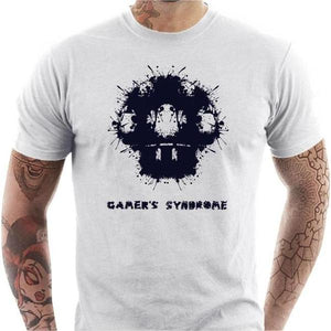 T-shirt geek homme - Gamer's syndrom - Couleur Blanc - Taille S