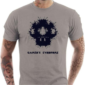 T-shirt geek homme - Gamer's syndrom - Couleur Gris Clair - Taille S