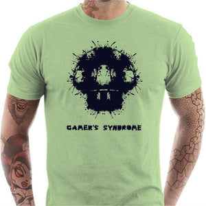 T-shirt geek homme - Gamer's syndrom - Couleur Tilleul - Taille S