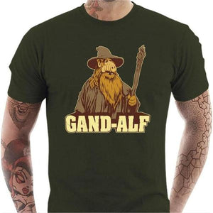 T-shirt geek homme - Gandalf Alf - Couleur Army - Taille S
