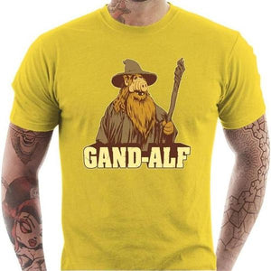 T-shirt geek homme - Gandalf Alf - Couleur Jaune - Taille S