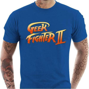 T-shirt geek homme - Geek Fighter II - Couleur Bleu Royal - Taille S