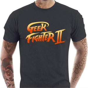 T-shirt geek homme - Geek Fighter II - Couleur Gris Foncé - Taille S