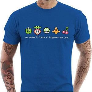 T-shirt geek homme - Geek Food - Couleur Bleu Royal - Taille S