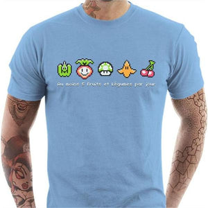 T-shirt geek homme - Geek Food - Couleur Ciel - Taille S