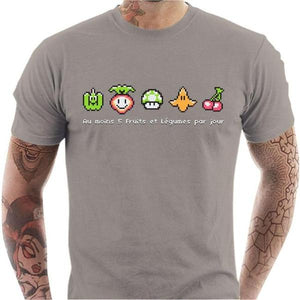 T-shirt geek homme - Geek Food - Couleur Gris Clair - Taille S
