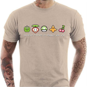 T-shirt geek homme - Geek Food - Couleur Sable - Taille S