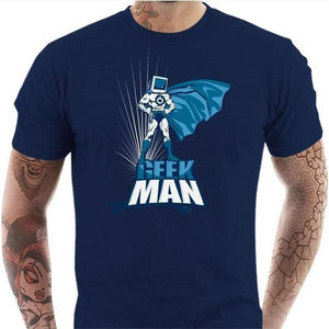 T-shirt geek homme - Geek Man - Couleur Bleu Nuit - Taille S