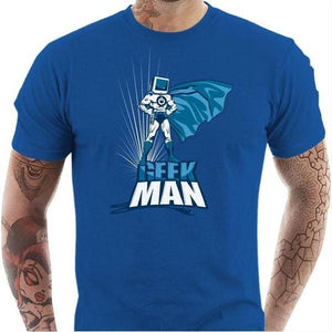 T-shirt geek homme - Geek Man - Couleur Bleu Royal - Taille S